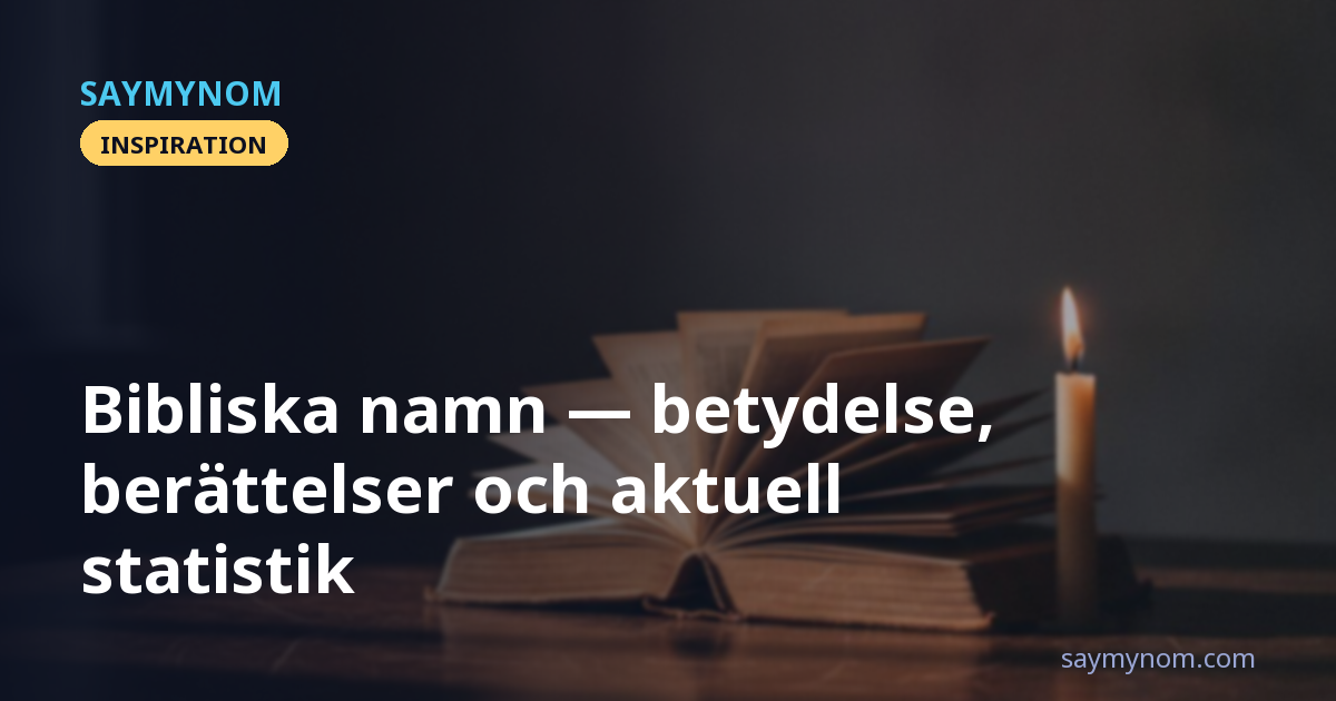Bibliska namn: betydelse, berättelser och aktuell statistik